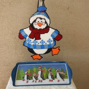 Penguin Tray & Wall Decor Bundle